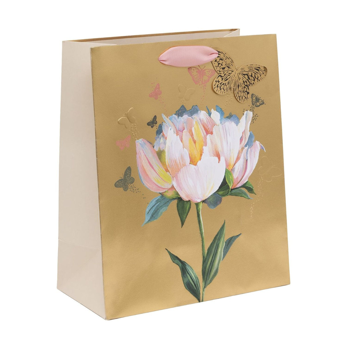 Glick Waterlily Design Large Gift Bag - Gold