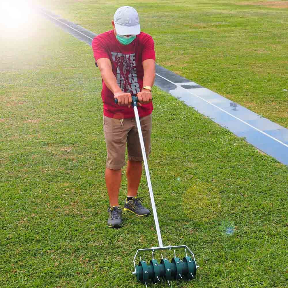 Greenkey Rolling Lawn Aerator & Grass Spiker