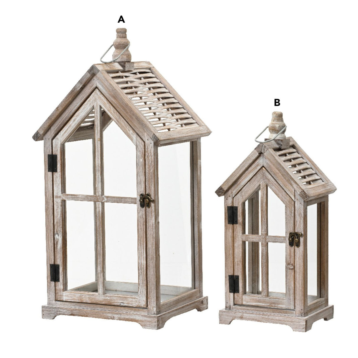 Kaemingk Firewood House Lantern with Glass (Large)