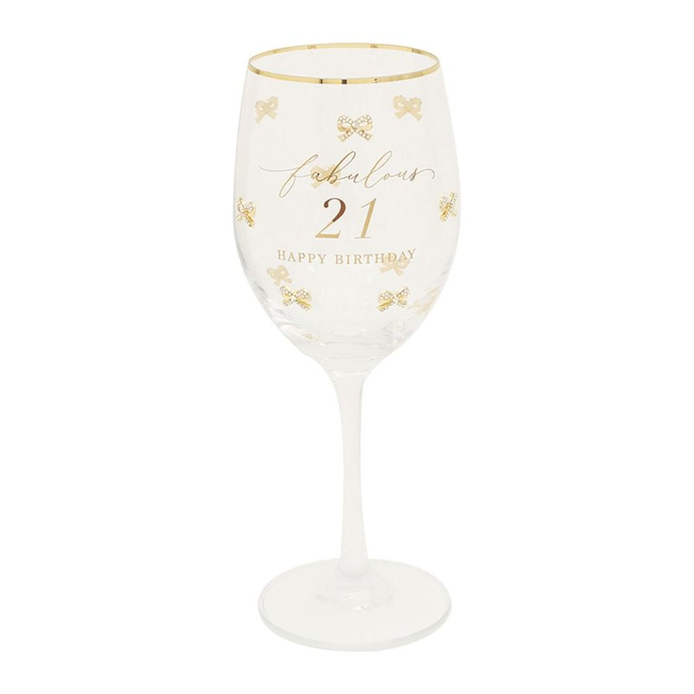 Hearts Design 21st Birthday Wine Glass