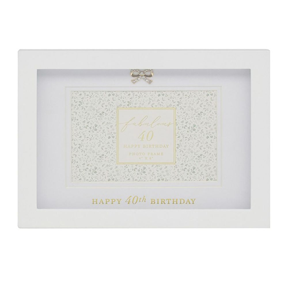 Hearts Design 4x6 40th Birthday Photo Frame