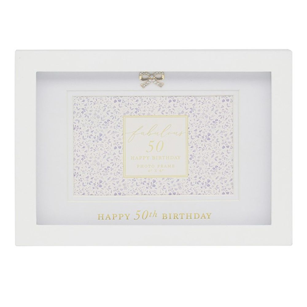Hearts Design 4x6 50th Birthday Photo Frame
