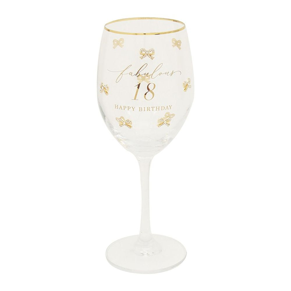 Hearts Design 18th Birthday Wine Glass