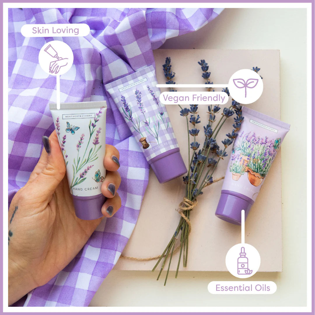 Heathcote & Ivory 30ml English Lavender Hand Cream Trio Set - FG6737
