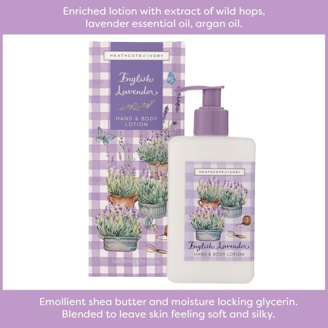 Heathcote & Ivory 250ml English Lavender Hand & Body Lotion - FG6738