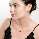 Henryka 18'' Silver & Amber Classic Oval Necklace