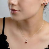 Henryka 18'' Silver & Amber Classic Teardrop Necklace