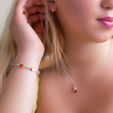 Henryka Silver & Sunset Amber Burning Effect Bracelet