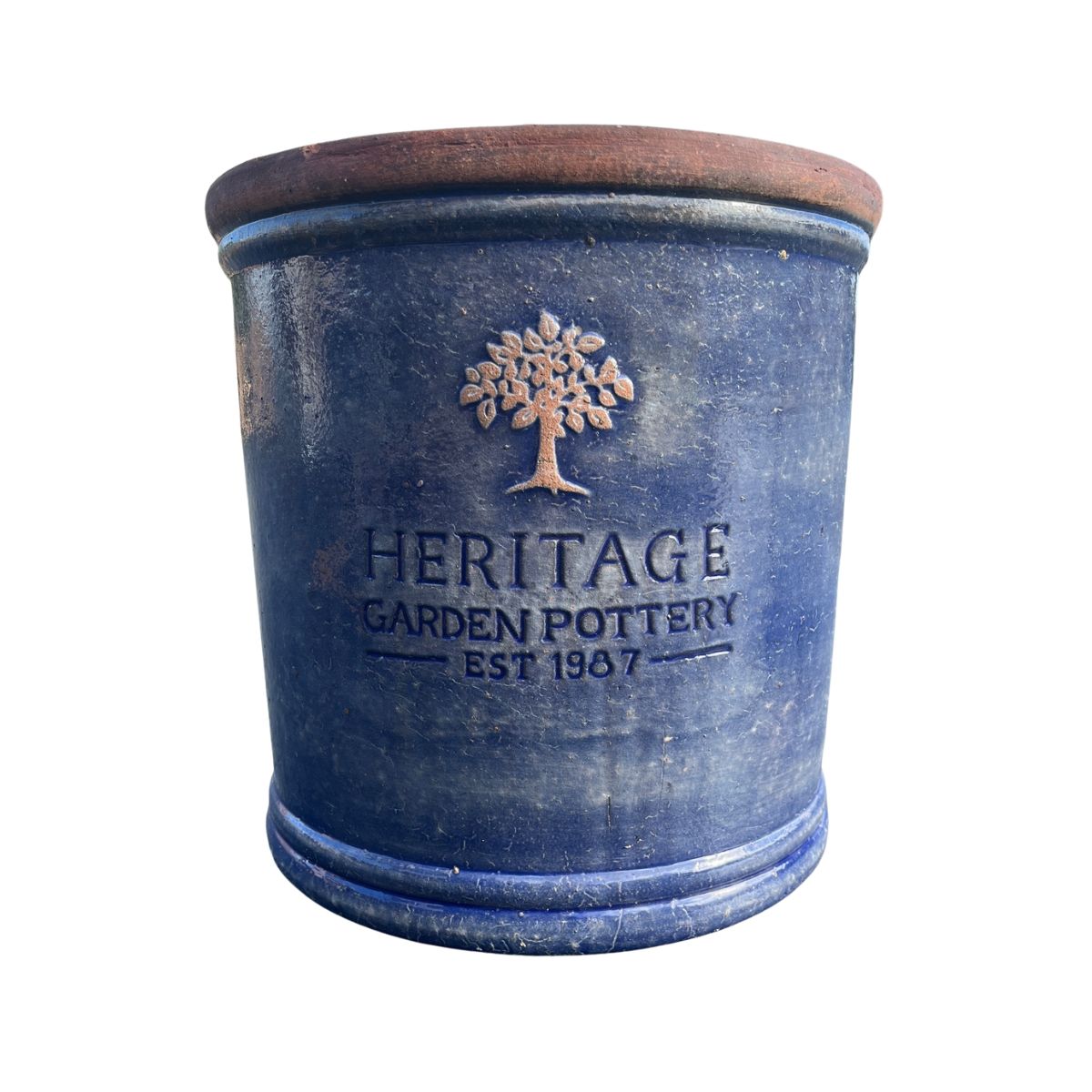 Woodlodge 37cm Heritage Eldwood Glazed Pot - Matte Blue