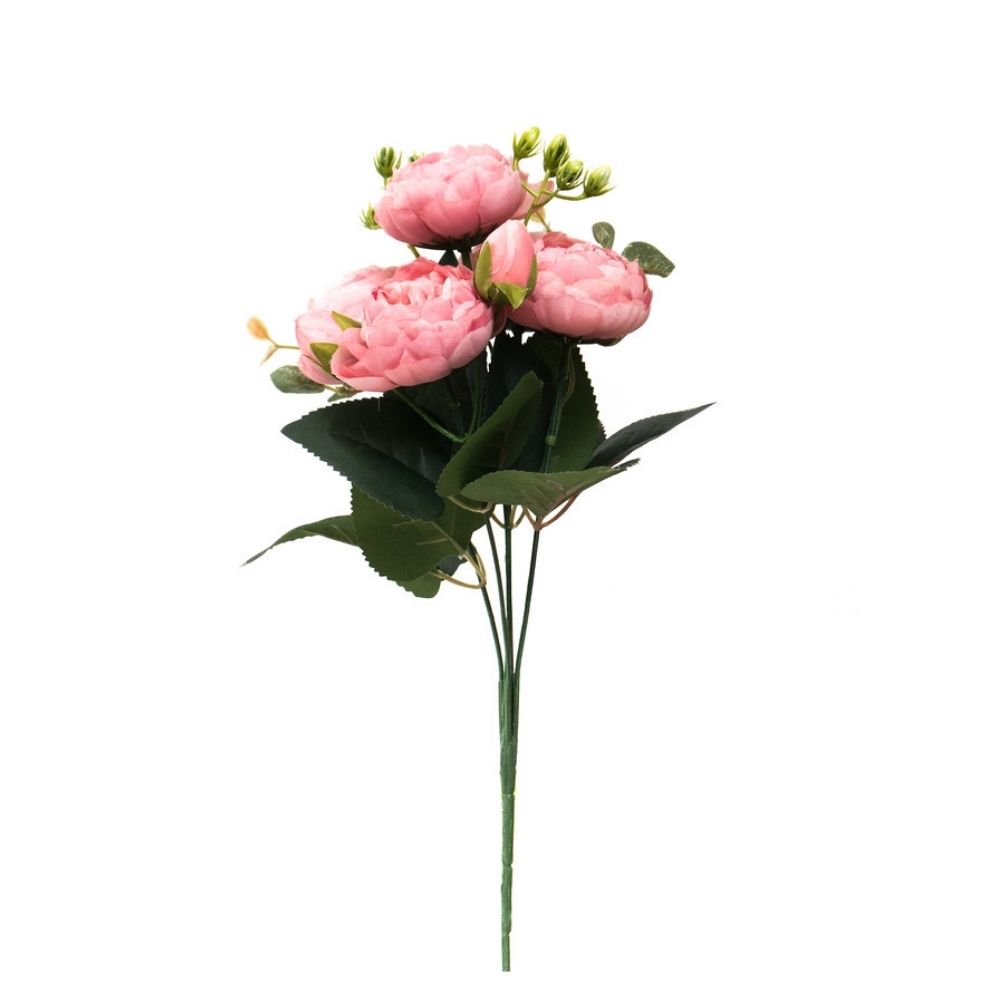 Hogewoning 30cm Artificial Peony Flower Stem - Pink