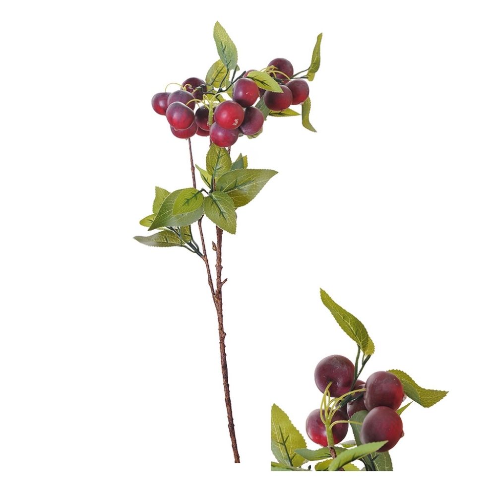 Hogewoning 55cm Artificial Crab Apple Branch - Red