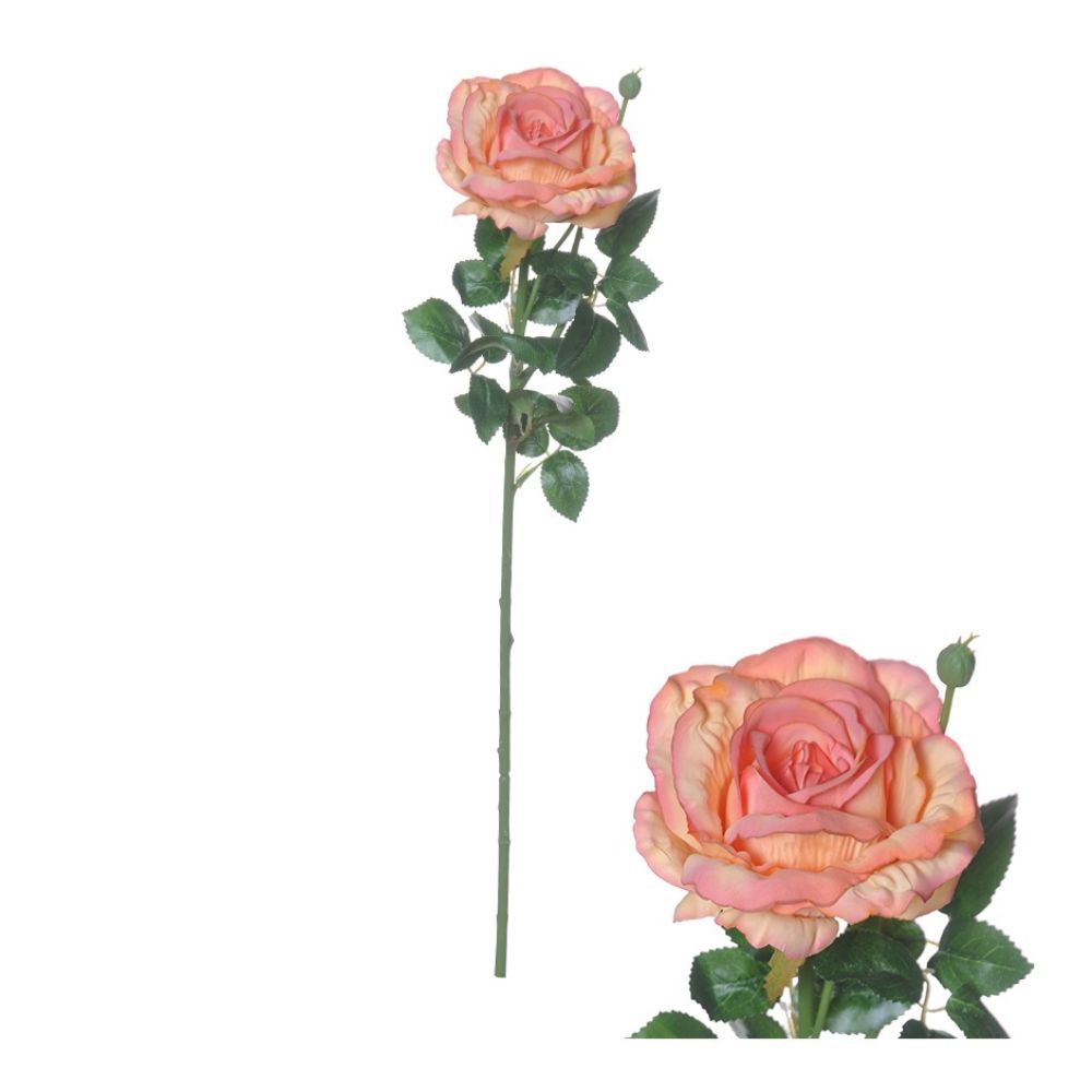 Hogewoning 66cm Ireland Rose Artificial Flower Stem - Salmon