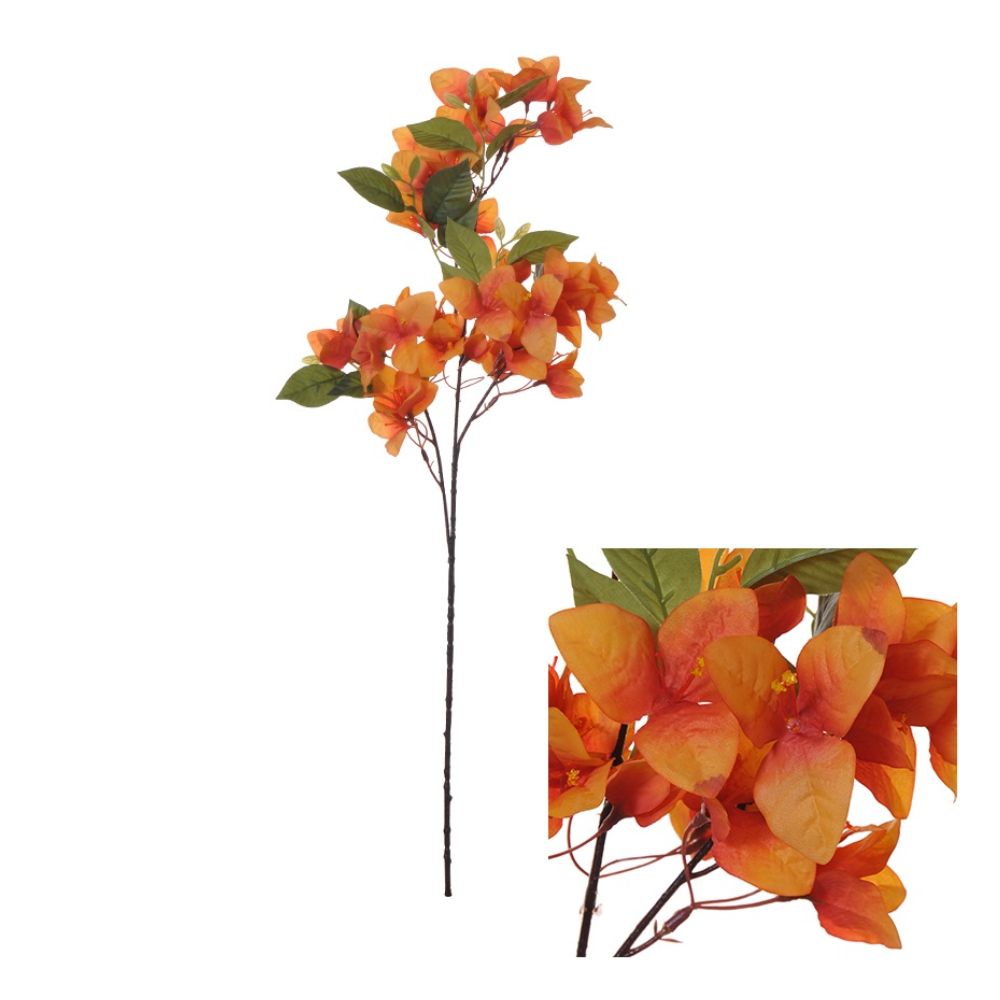 Hogewoning 76cm Bougainvillea Artificial Flower Stem - Orange