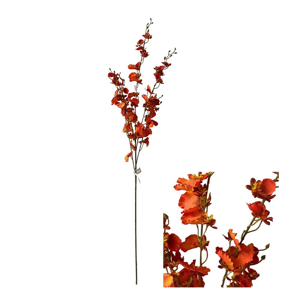 Hogewoning 78cm Artificial Oncidium Flower Stem - Orange