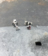 Blue Lily 3.5mm Silver Tiny Polished Heart Stud Earrings - S568B