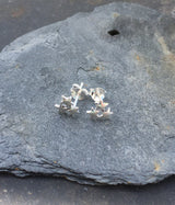 Blue Lily 8mm Silver Triple Star Stud Earrings - S548B