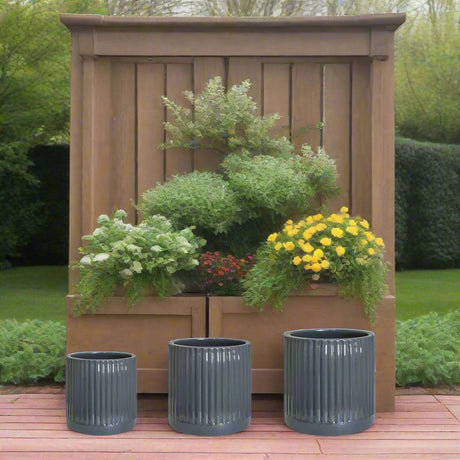 Ivyline 32cm Snowshill Slate Grey Planter