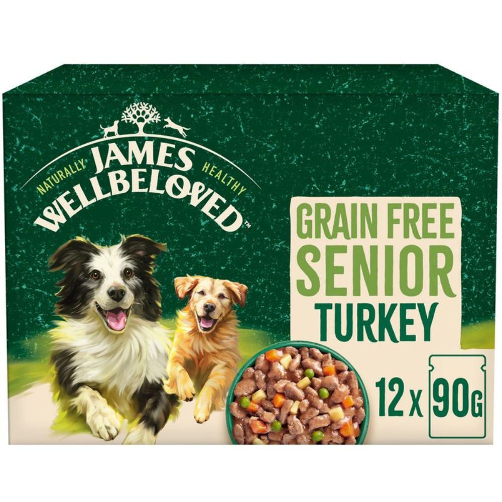 James Wellbeloved 90g Grain Free Senior Wet Dog Food in Gravy - Turkey