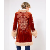 Joe Browns Boho Girl Embroidered Boutique Coat - Burnt Orange