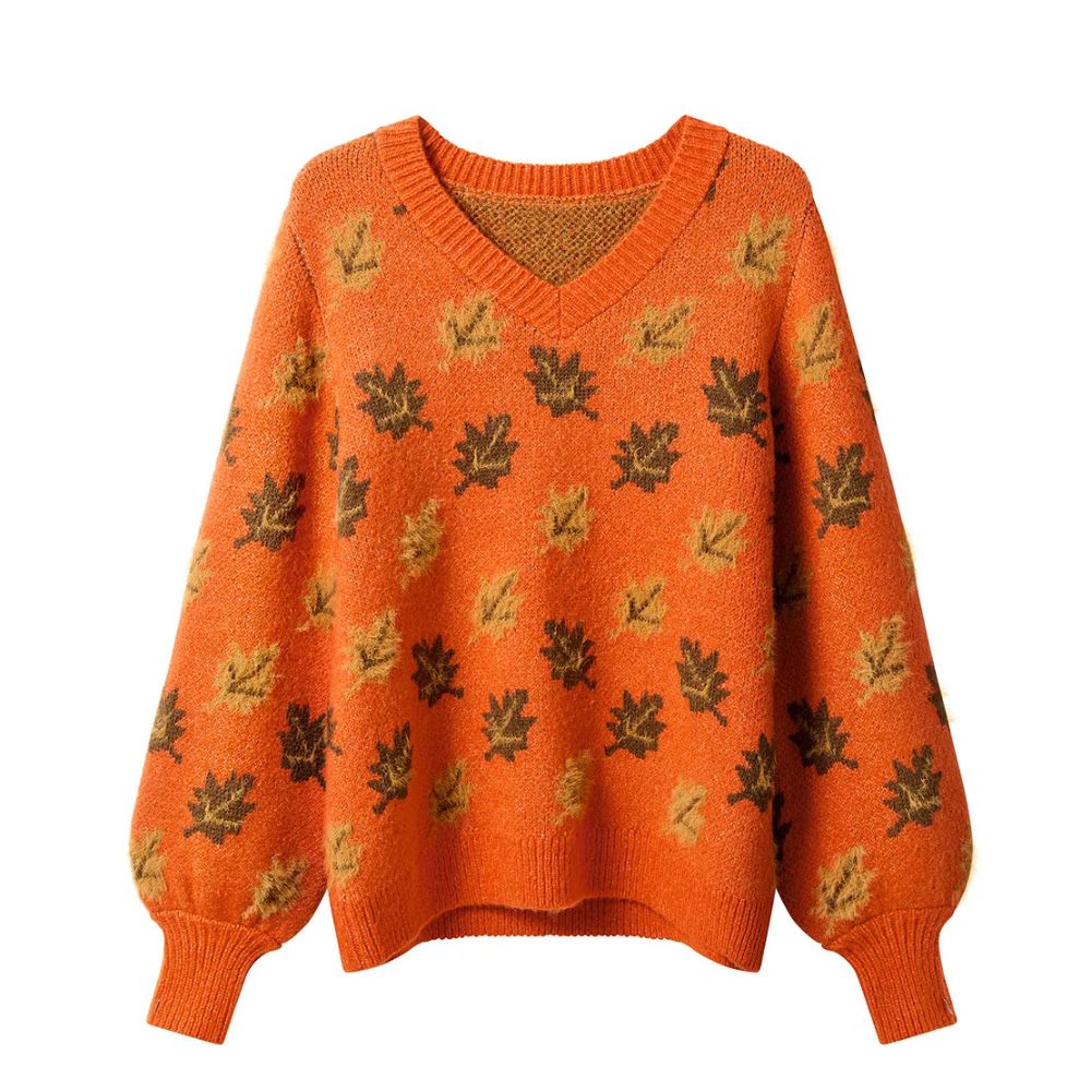 Joe Browns Autumn Days Cosy Leaf Jumper - Orange