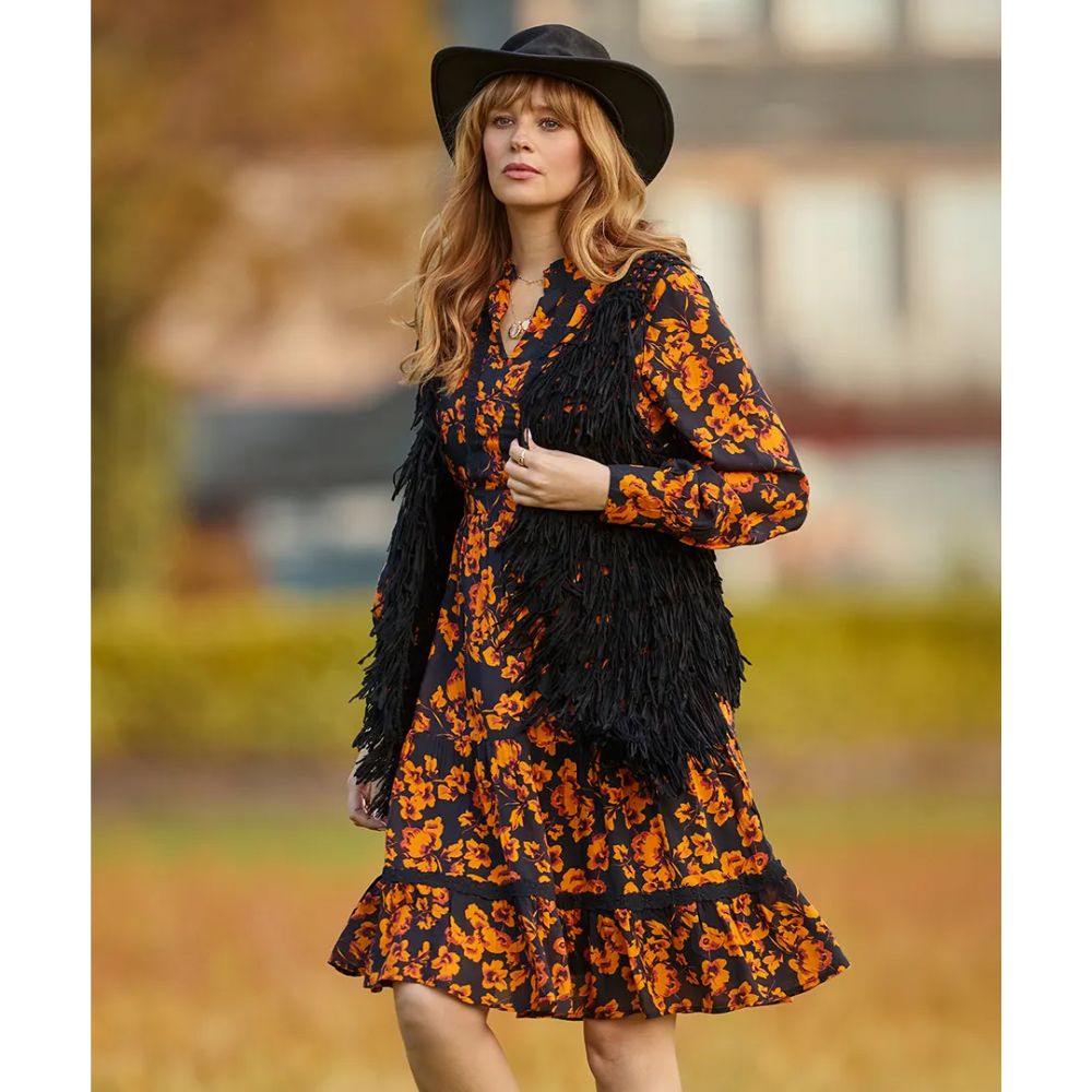 Joe Browns Autumnal Florals Dress - Black