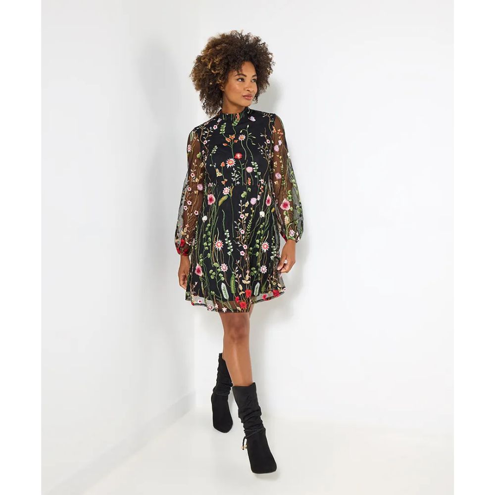 Joe Browns Ophelia Embroidered Dress - Black