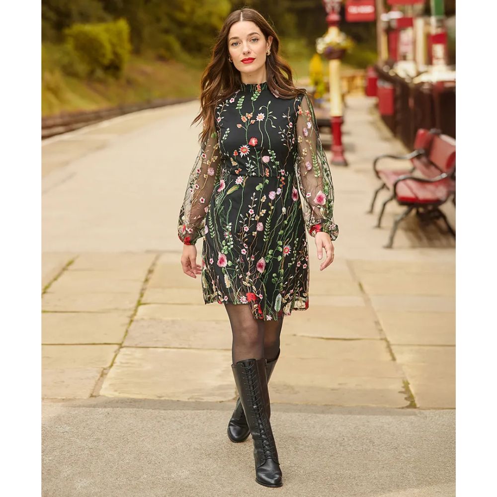 Joe Browns Ophelia Embroidered Dress - Black