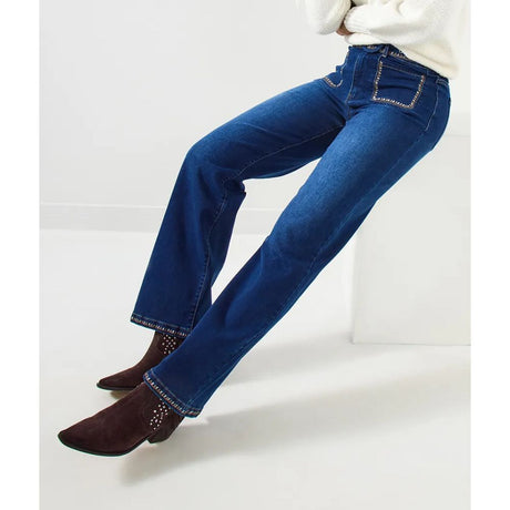 Joe Browns Perrie Embroidered Wide Leg Jeans - Blue