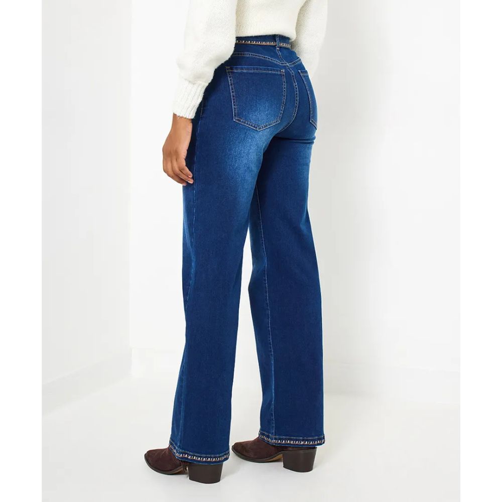 Joe Browns Perrie Embroidered Wide Leg Jeans - Blue