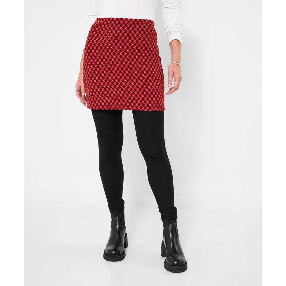 Joe Browns Retro Check Skirted Leggings - Red