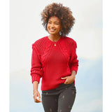Joe Browns Sienna Fringed Cable Knit Jumper - Red