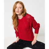 Joe Browns Sienna Fringed Cable Knit Jumper - Red