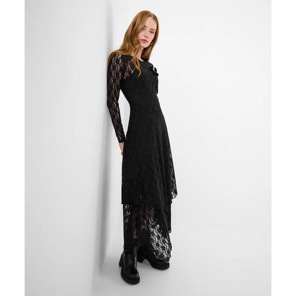 Joe Browns Sylvie Lace Dress With Brooch - Black