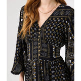 Joe Browns Seline Scarf Print Crinkle Dress - Black