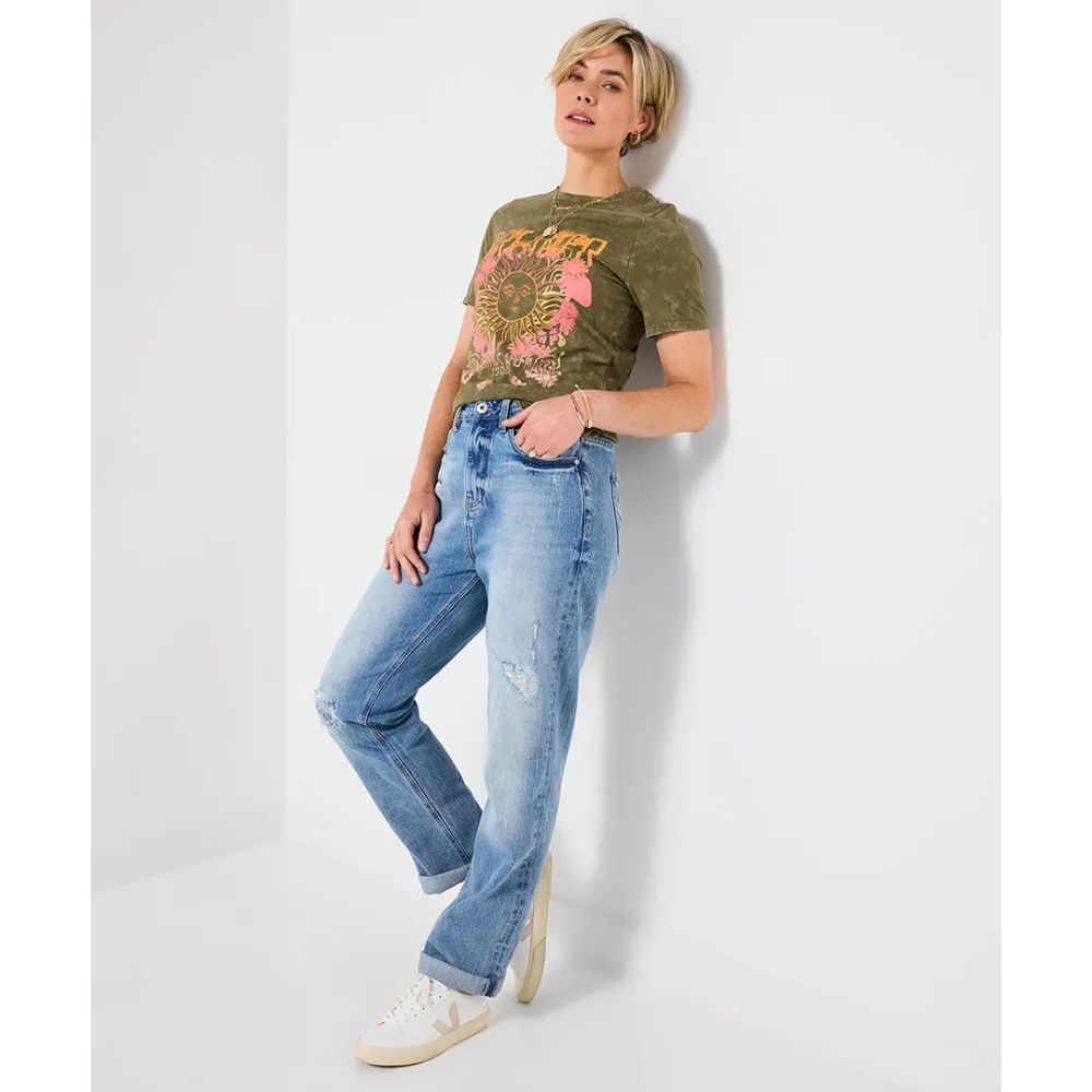 Joe Browns Dreamer Acid Wash T-Shirt - Green