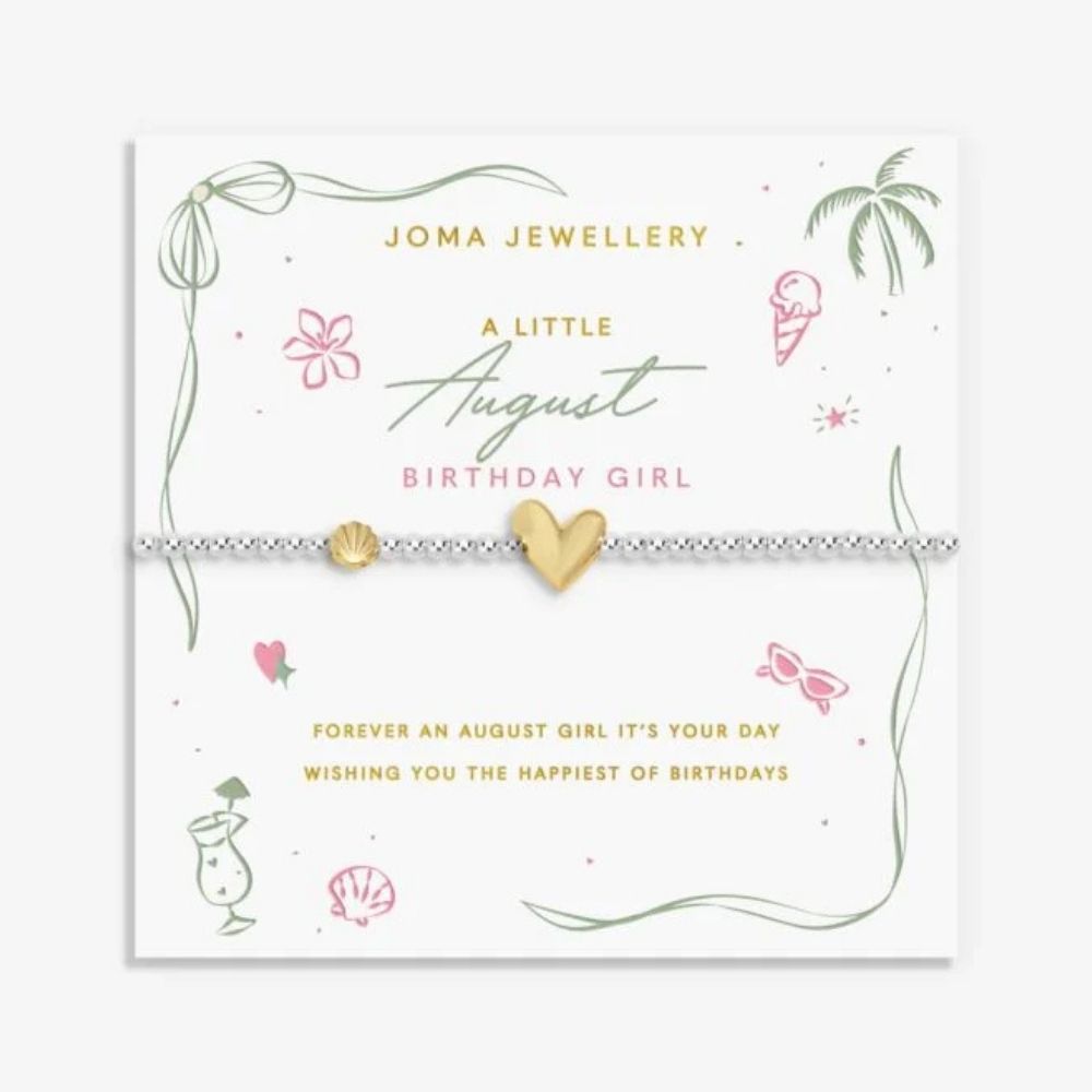 Joma Jewellery Birth Month A Little 'August' Bracelet in Silver and Gold Plating