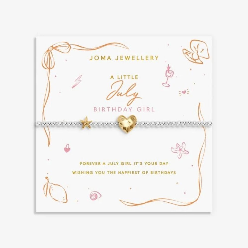 Joma Jewellery Birth Month A Little 'July' Bracelet in Silver and Gold Plating