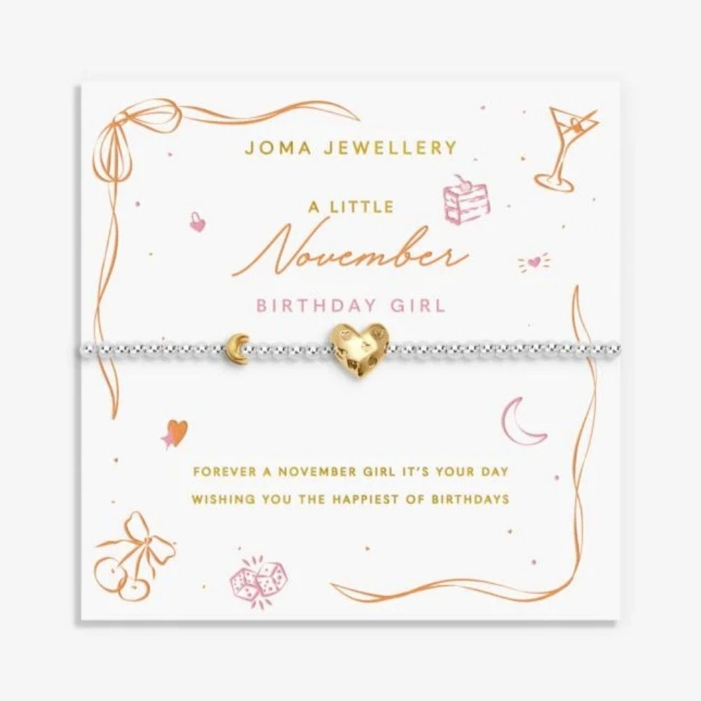Joma Jewellery Birth Month A Little 'November' Bracelet in Silver and Gold Plating