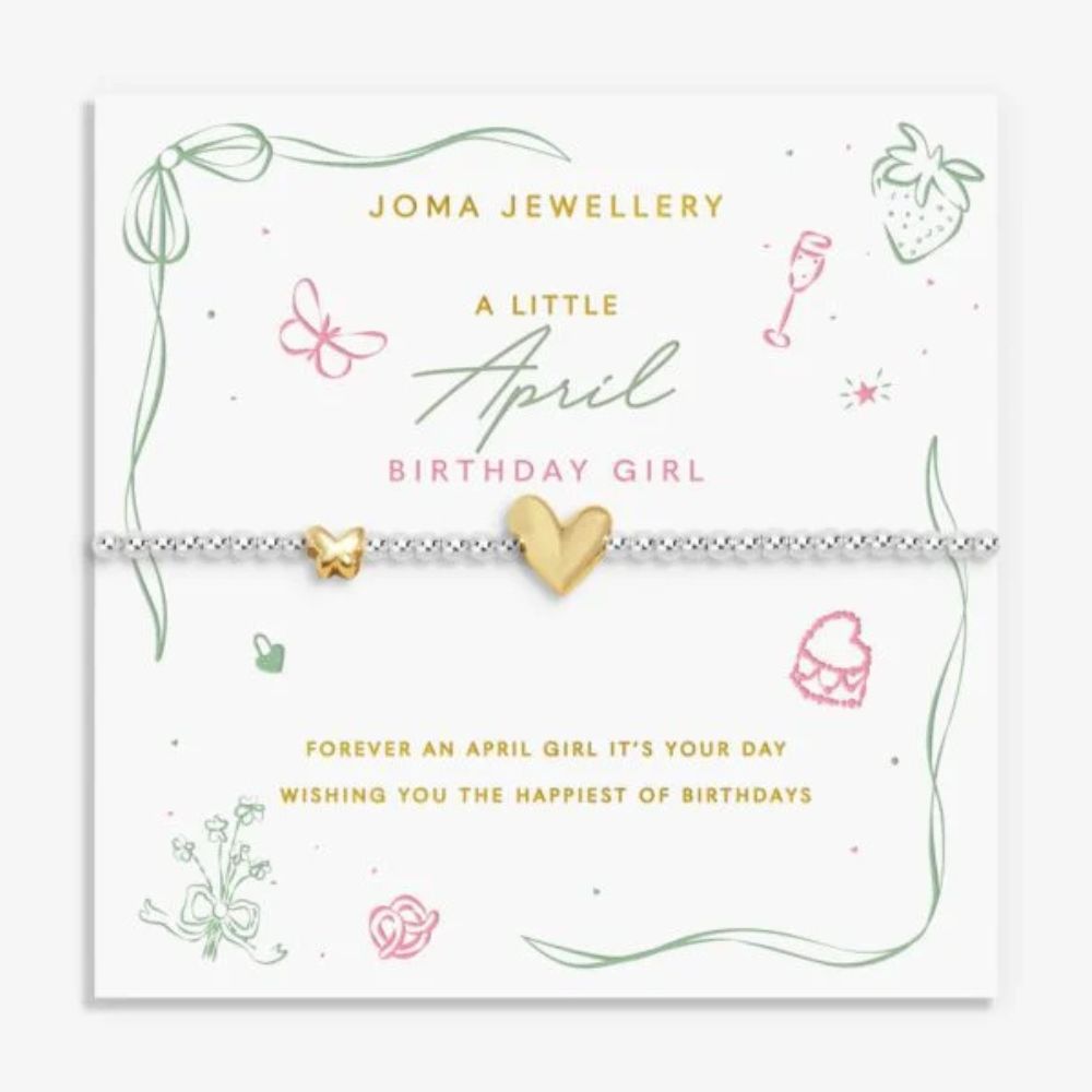 Joma Jewllery Birth Month A Little 'April' Bracelet in Silver and Gold Plating