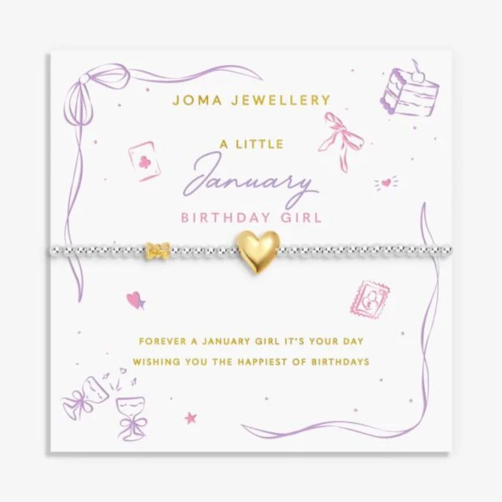 Joma Jewllery Birth Month A Little 'January' Bracelet in Silver and Gold Plating