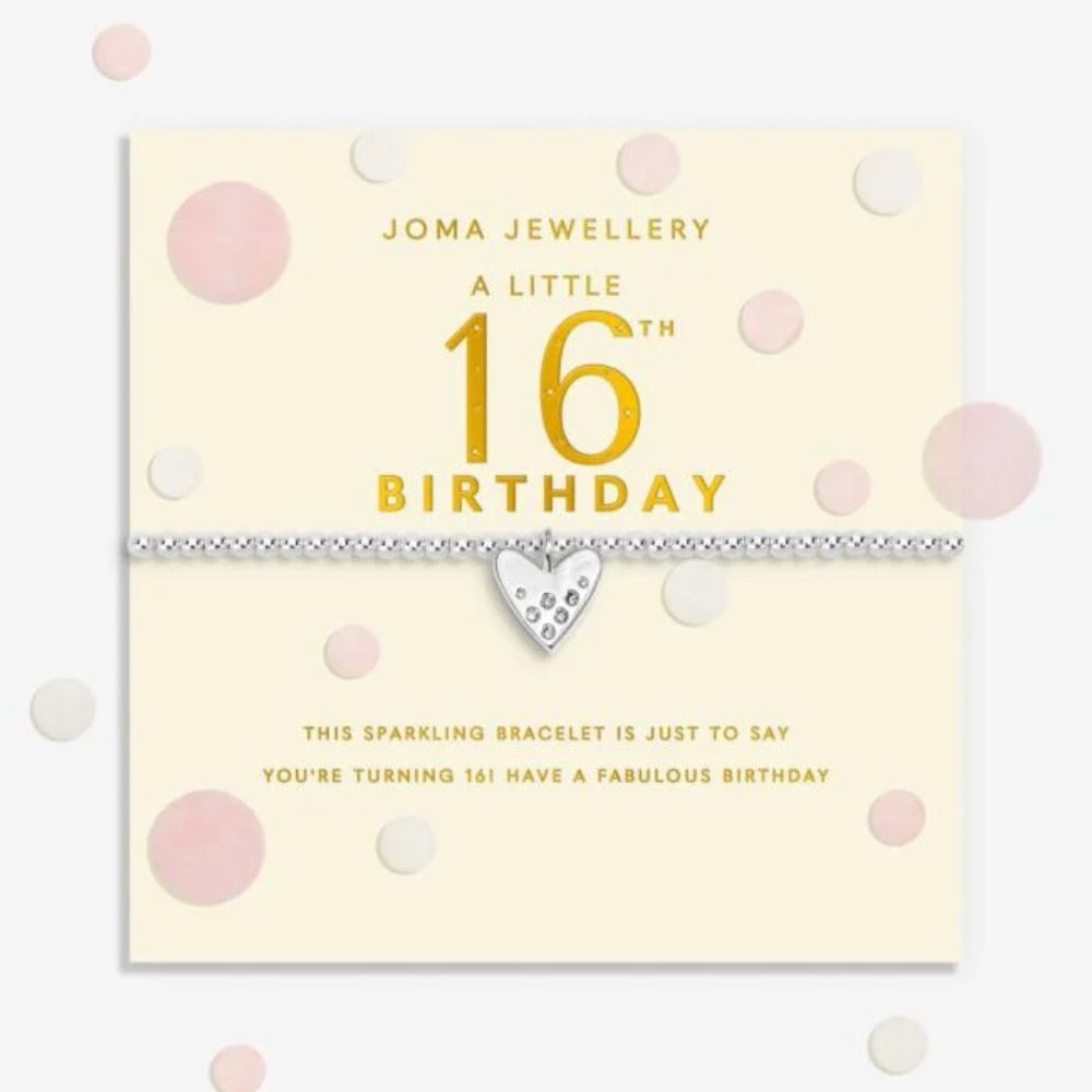 Joma Jewllery Confetti A Little '16th Birthday' Bracelet - Silver Plated