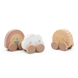 Jumini Wooden Mini Push Along Toys - Rainbow/Cloud/Sun
