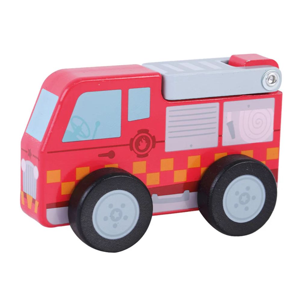 Jumini Wooden Push Along Fire Engine