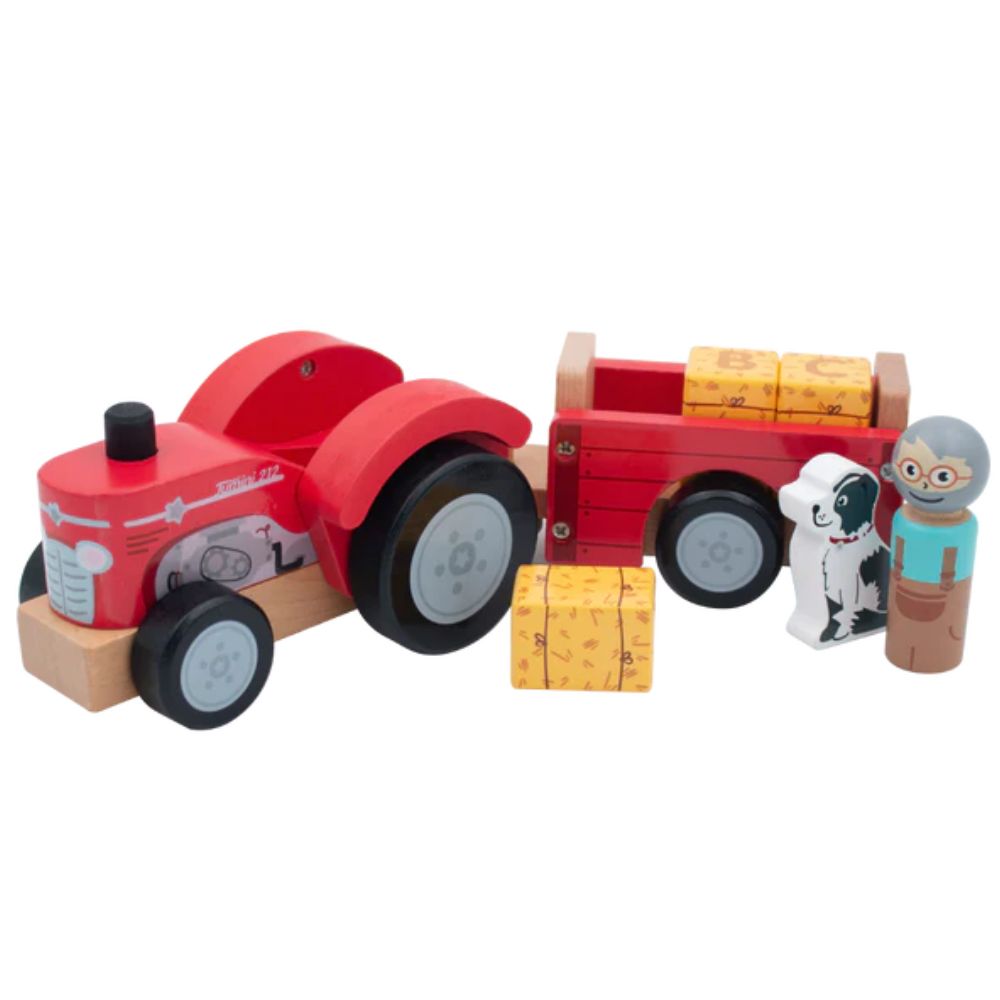Jumini Wooden Tractor & Trailer Play Set