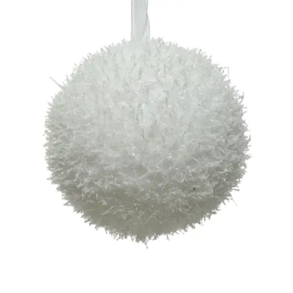 Decoris 10cm White Foam Ice Bauble