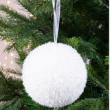Decoris 10cm White Foam Ice Bauble