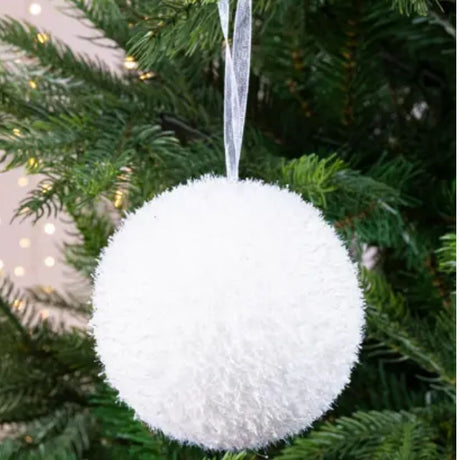 Decoris 10cm White Foam Ice Bauble