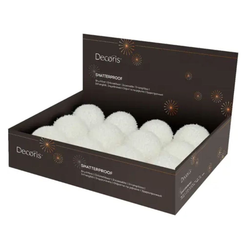 Decoris 10cm White Foam Ice Bauble