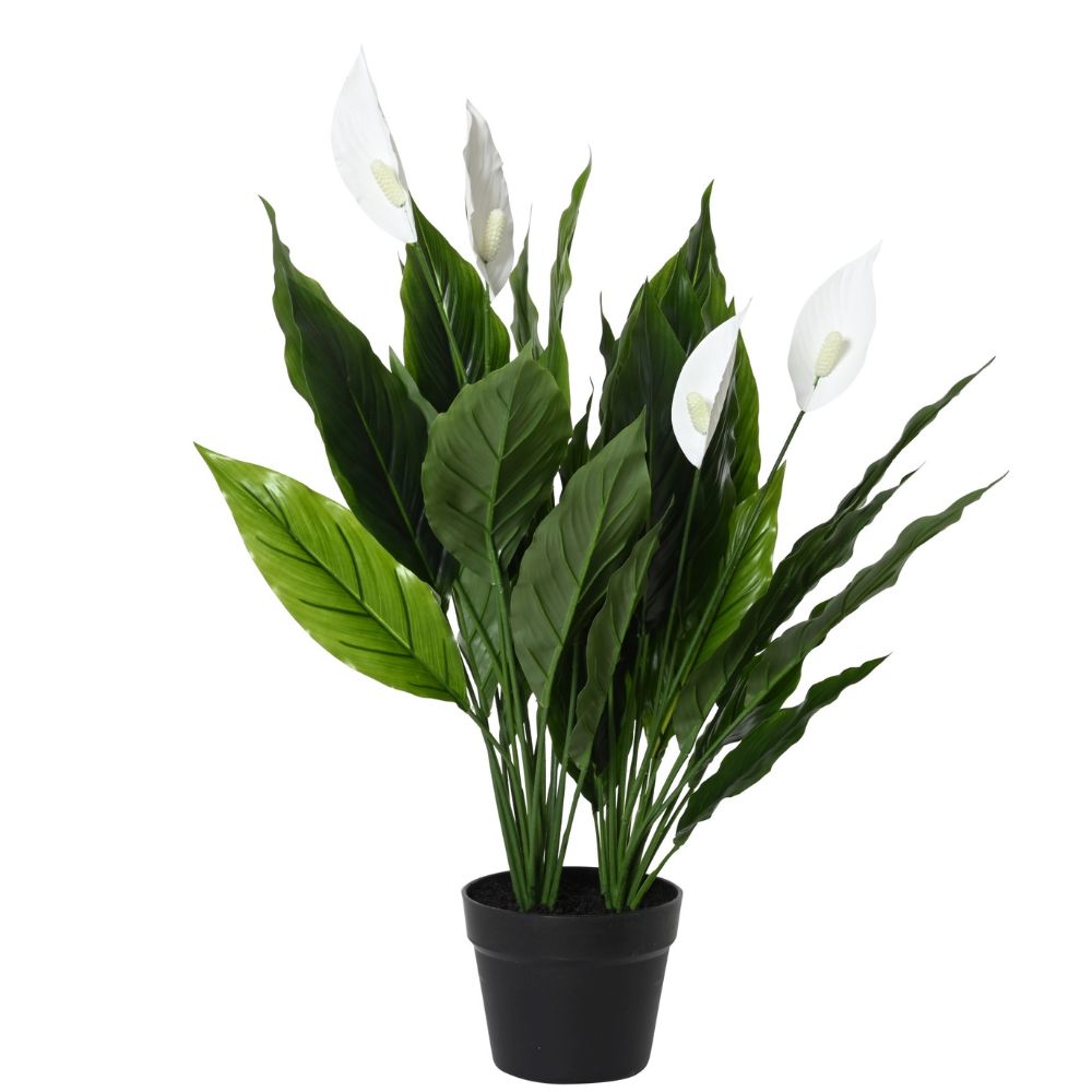 Kaemingk Artificial Peace Lily Plant in Black Pot