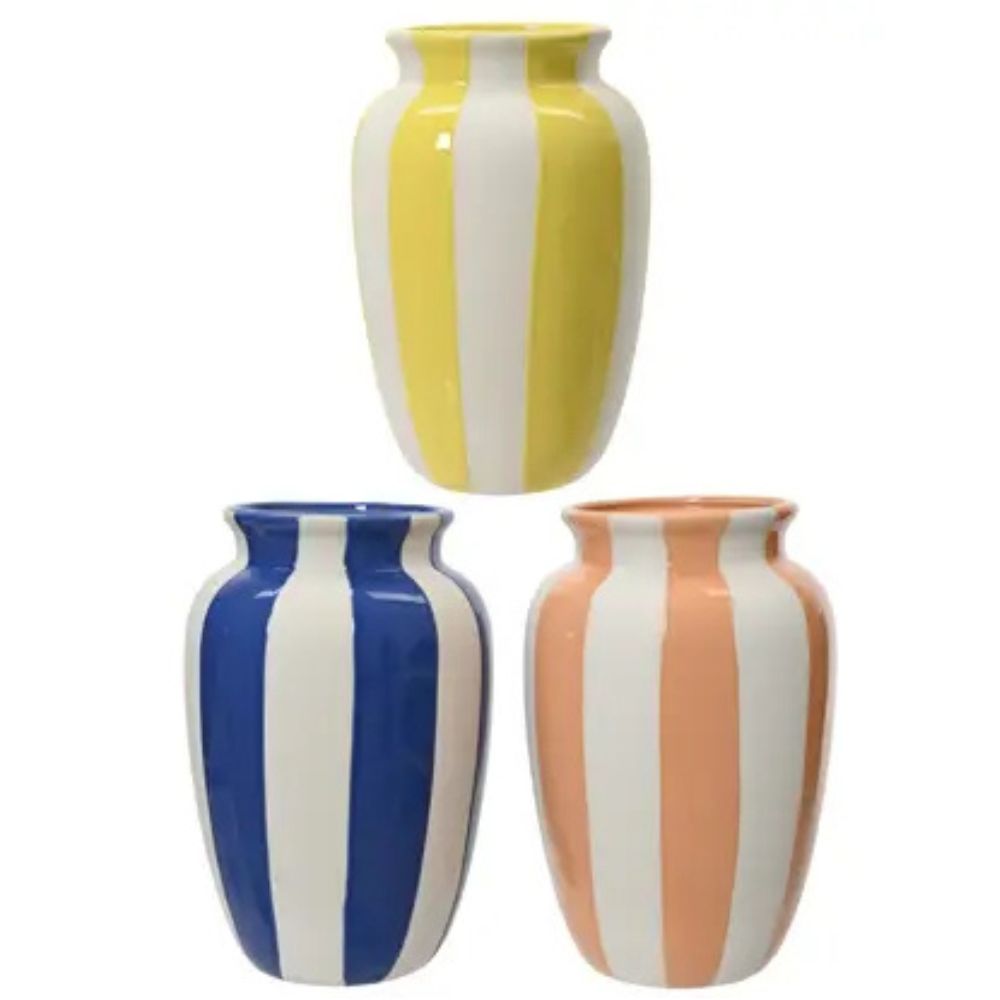 Decoris Large Porcelain Stripe Vase (Choice of 3)